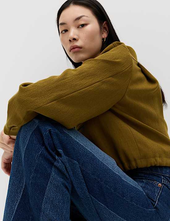 High Waisted Two Tone Wide Leg Jeans