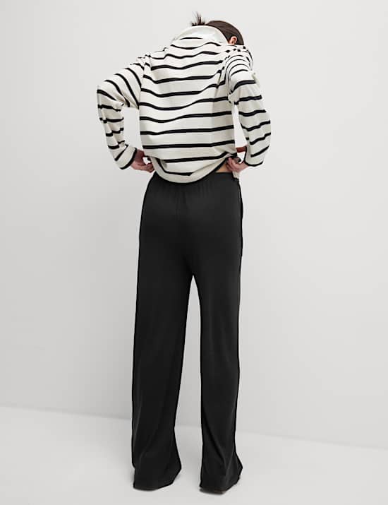 Jersey Wide Leg Trousers