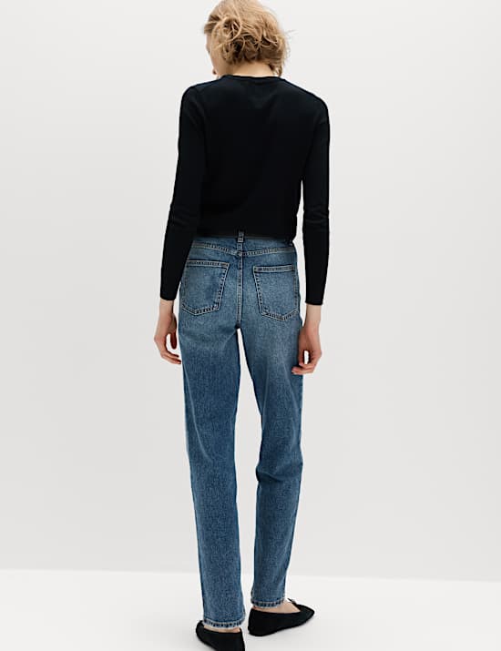High Waisted Straight Leg Jeans