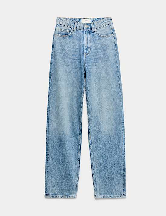 High Waisted Straight Leg Jeans
