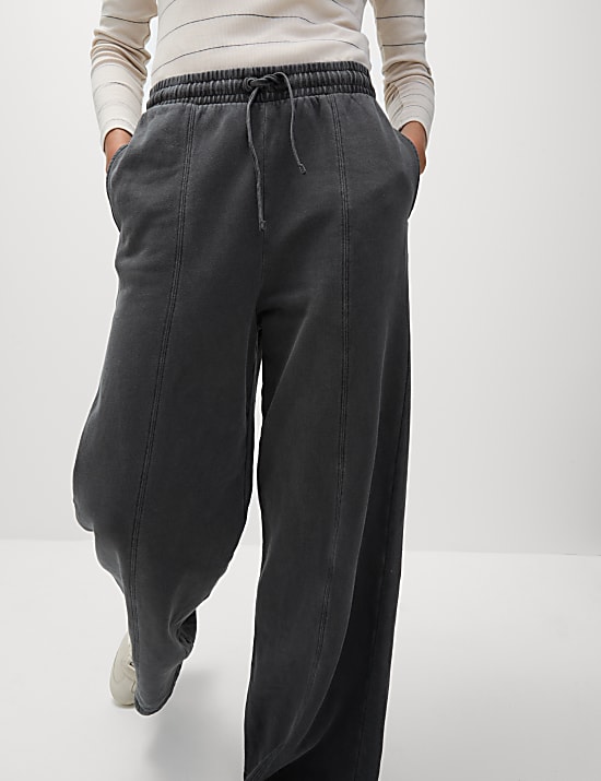 Pure Cotton Wide Leg Joggers
