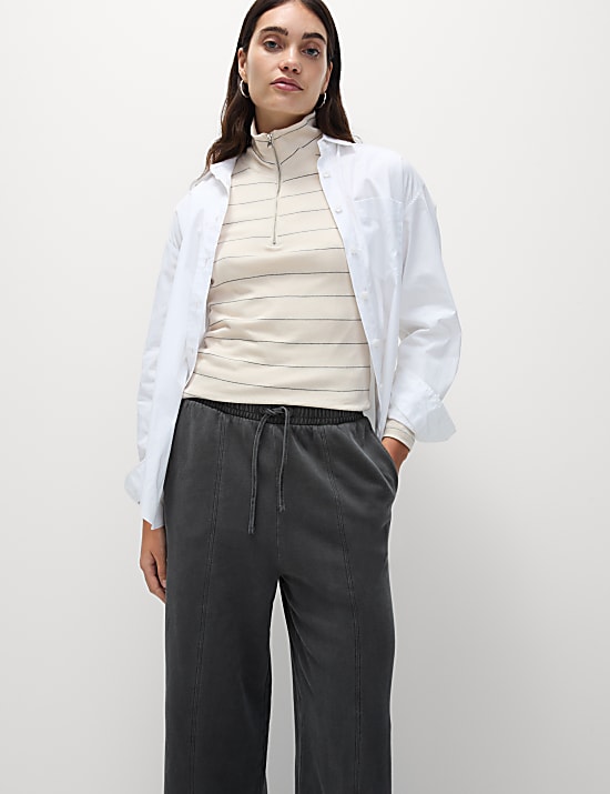 Pure Cotton Wide Leg Joggers