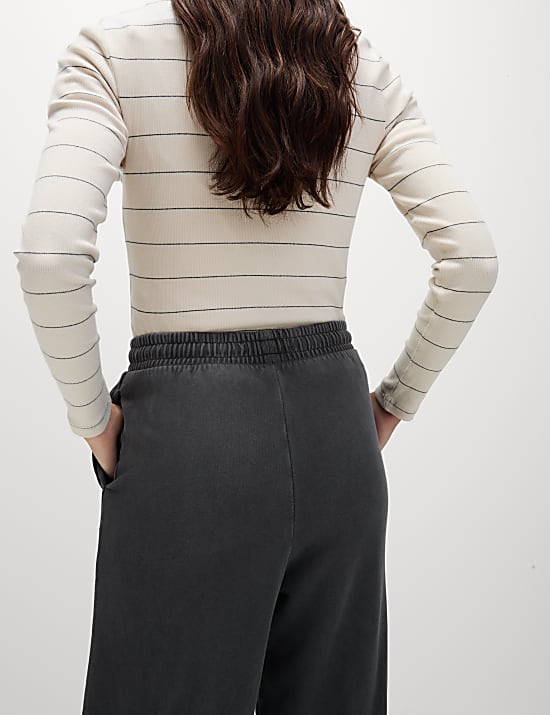 Pure Cotton Wide Leg Joggers