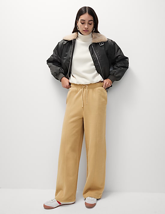 Jogger με φαρδιά μπατζάκια από 100% βαμβάκι