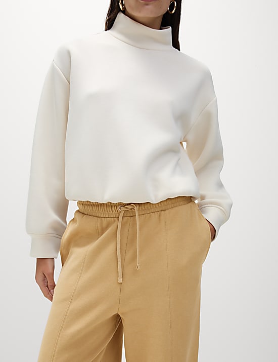 Jogger με φαρδιά μπατζάκια από 100% βαμβάκι