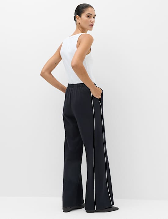 Pantalon de jogging Ponte coupe large &agrave; rayure lat&eacute;rale et cordon