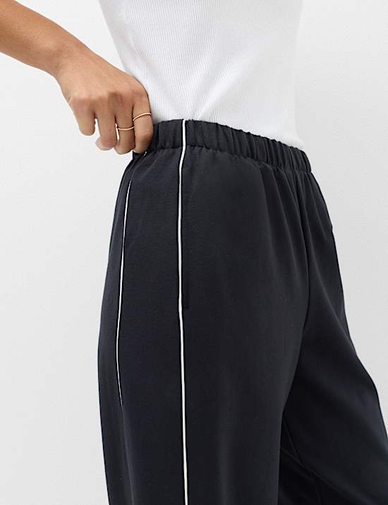 Pantalon de jogging Ponte coupe large &agrave; rayure lat&eacute;rale et cordon