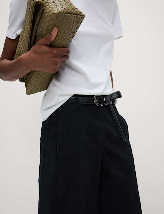 Clean Cotton Rich Carrot Leg Trousers
