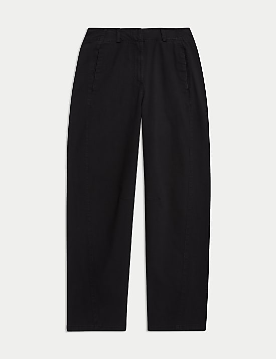 Clean Cotton Rich Carrot Leg Trousers
