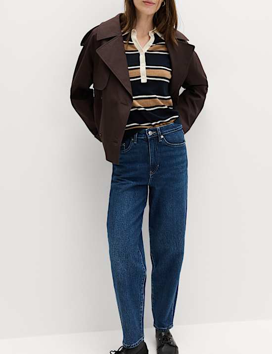 Mom High Waisted Ankle Grazer Jeans