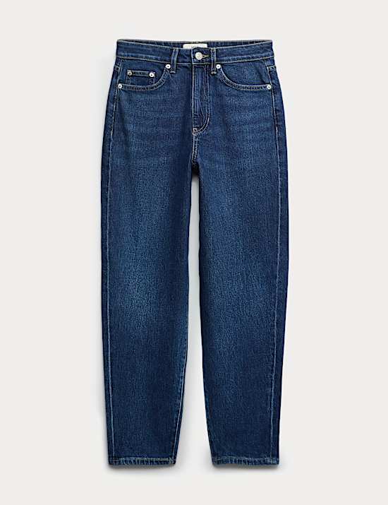 Mom High Waisted Ankle Grazer Jeans