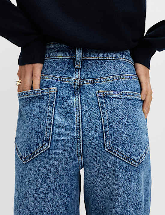Mom &ndash; Kn&ouml;chellange Jeans mit hoher Taille