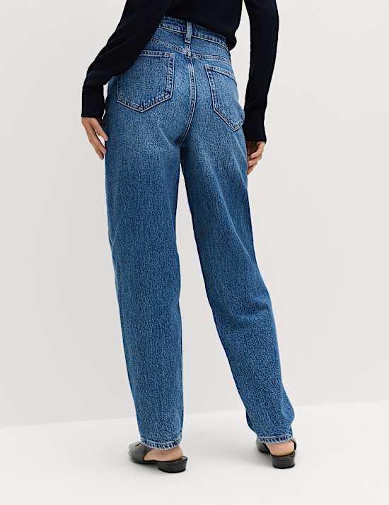 Mom &ndash; Kn&ouml;chellange Jeans mit hoher Taille