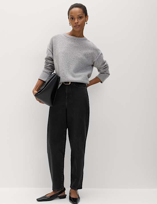 Mom High Waisted Ankle Grazer Jeans