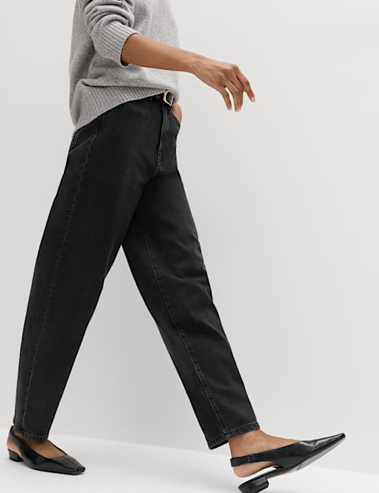 Mom High Waisted Ankle Grazer Jeans