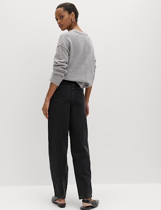 Mom High Waisted Ankle Grazer Jeans