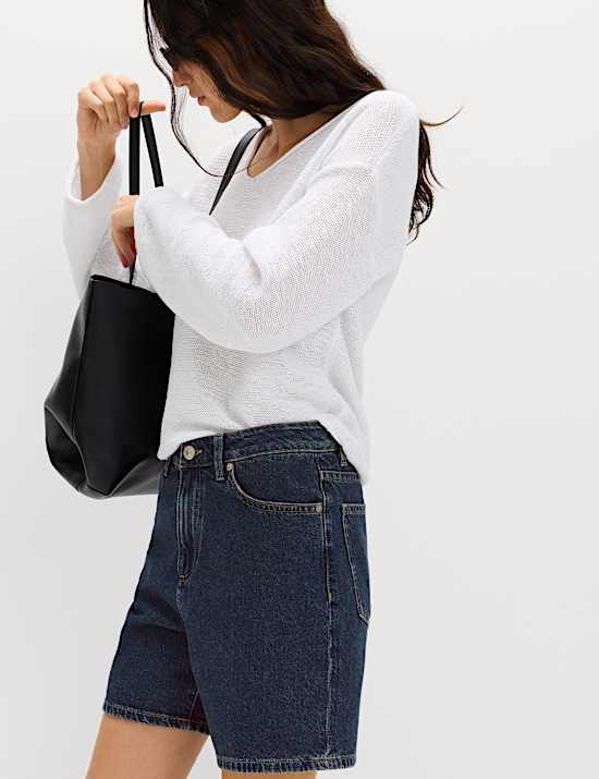 Short classique en jean 100 % coton