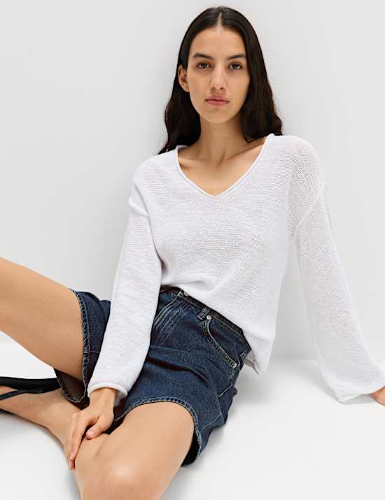 Short classique en jean 100 % coton