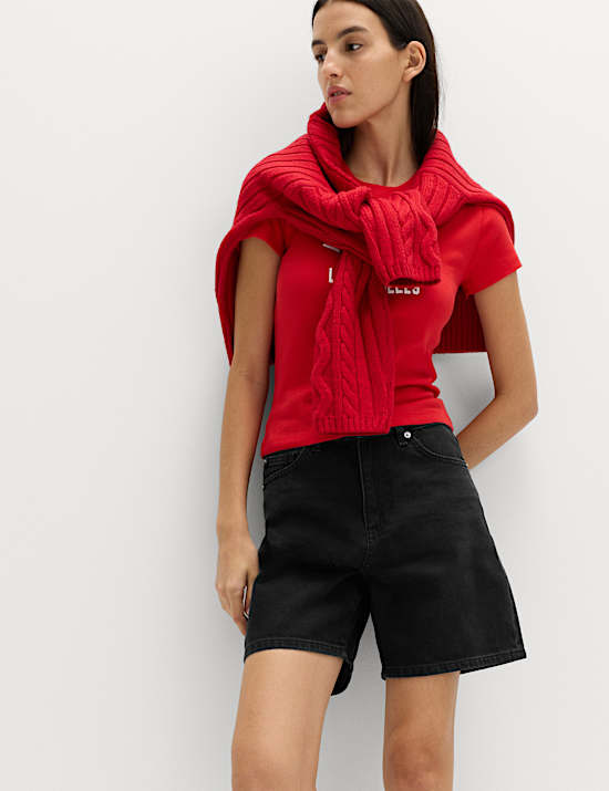 Short classique en jean 100 % coton