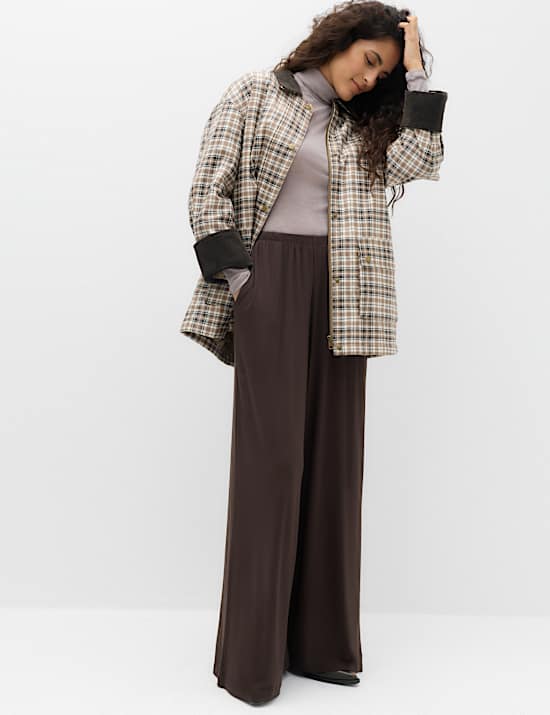 High Waisted Wide Leg Palazzo Trousers