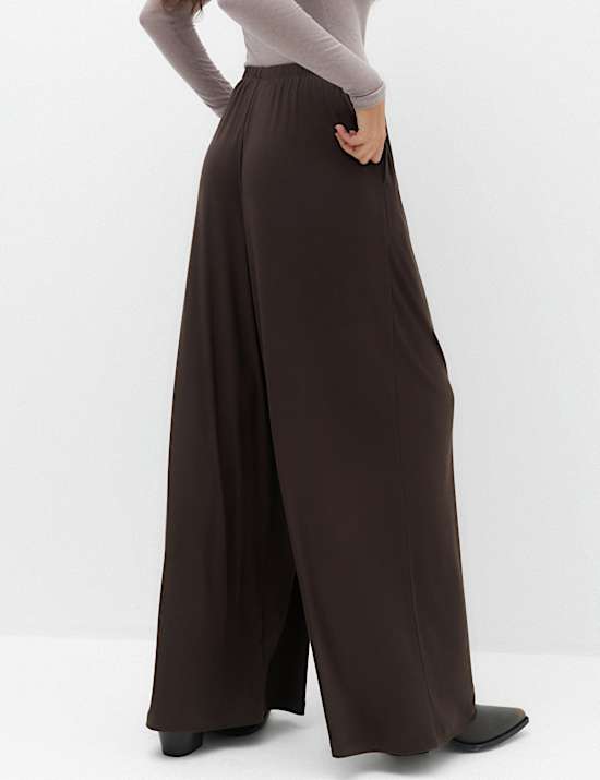 High Waisted Wide Leg Palazzo Trousers