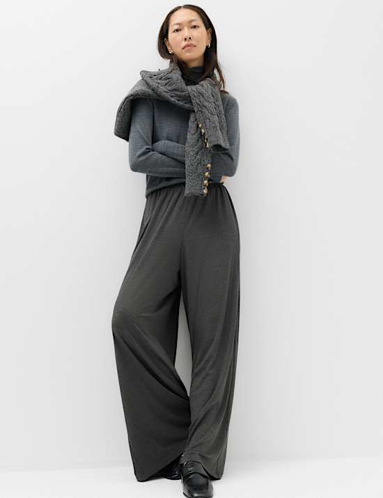 High Waisted Wide Leg Palazzo Trousers