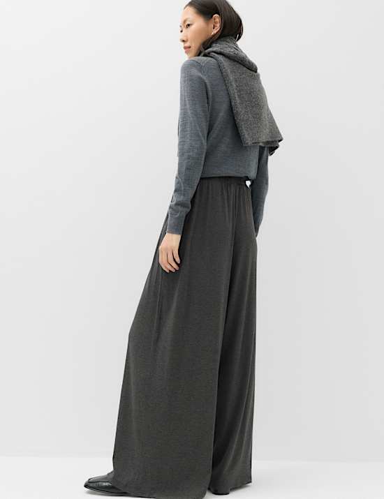 High Waisted Wide Leg Palazzo Trousers