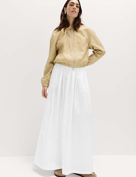 Jupe pliss&eacute;e coupe longue 100 % coton
