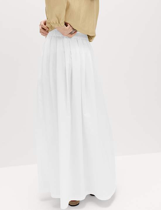 Jupe pliss&eacute;e coupe longue 100 % coton