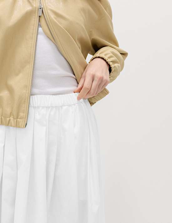 Jupe pliss&eacute;e coupe longue 100 % coton