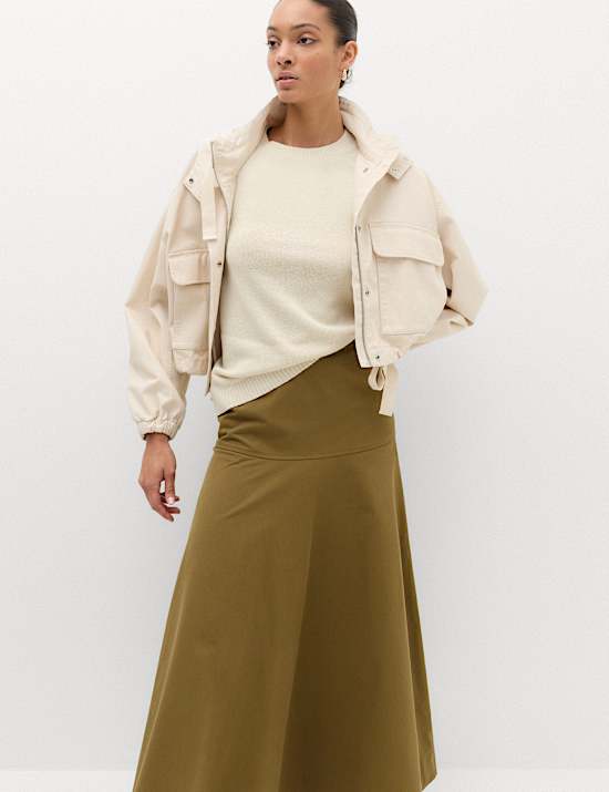 Pure Cotton Maxi Drop Waist Skirt