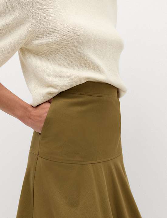 Pure Cotton Maxi Drop Waist Skirt