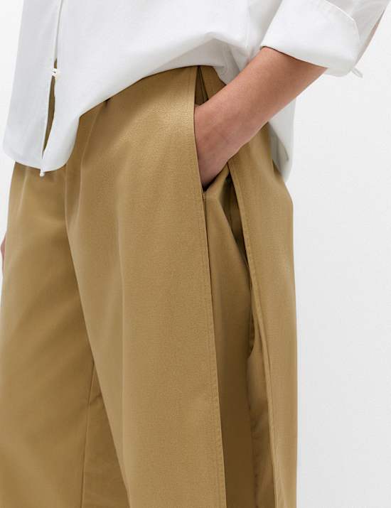 Pure Cotton Barrel Leg Trousers