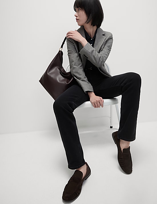 Figuurcorrigerende jeans met hoge taille en rechte pijpen