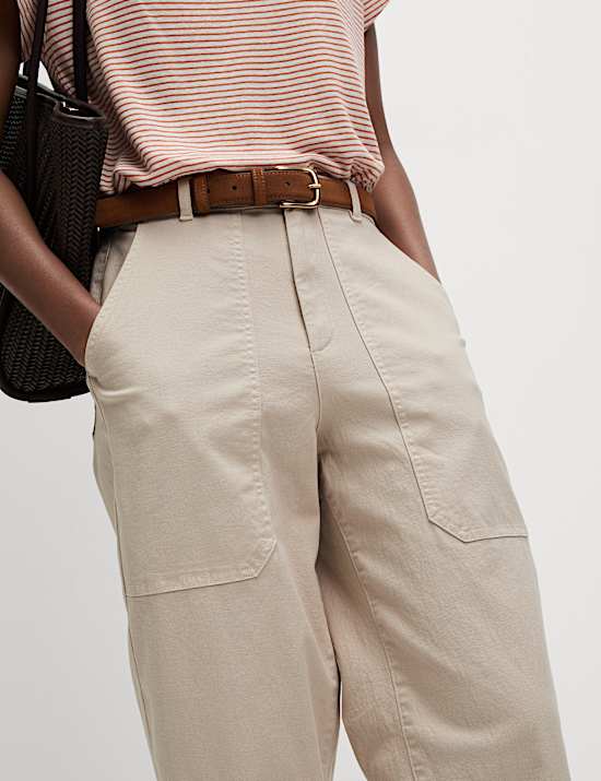 Cotton Rich Carpenter Straight Leg Trousers
