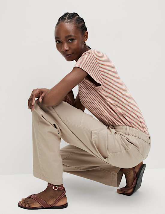 Cotton Rich Carpenter Straight Leg Trousers