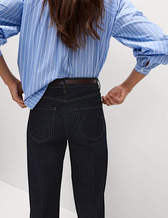 Premium Wide Leg Turn Up Jeans