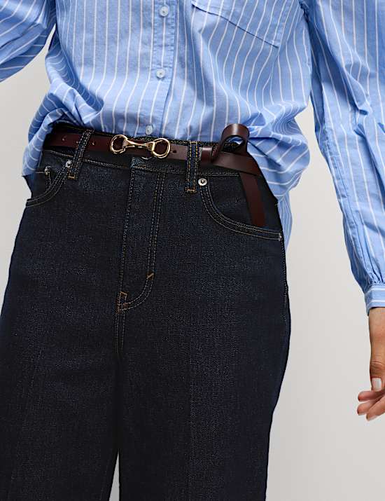 Premium Wide Leg Turn Up Jeans