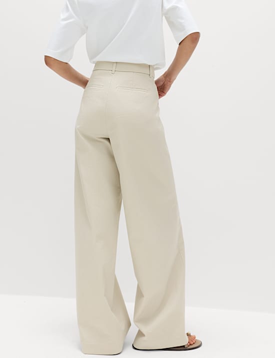 Cotton Rich Wide Leg Chinos