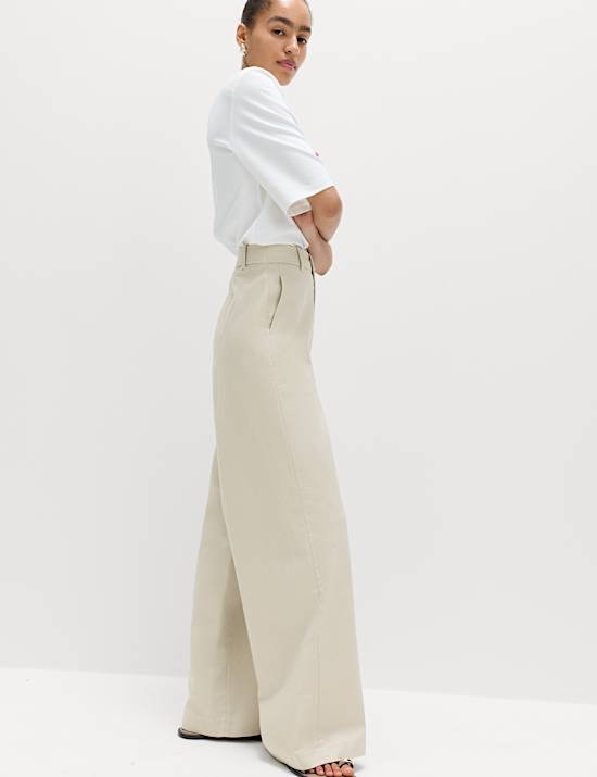 Cotton Rich Wide Leg Chinos