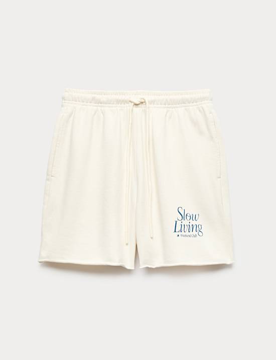 Pure Cotton High Waisted Jogger Shorts