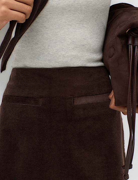 Textured Corduroy Mini Skirt
