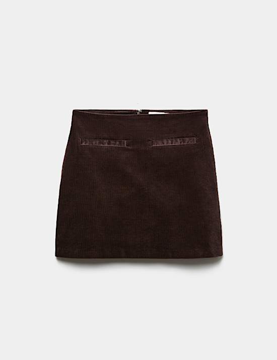 Textured Corduroy Mini Skirt