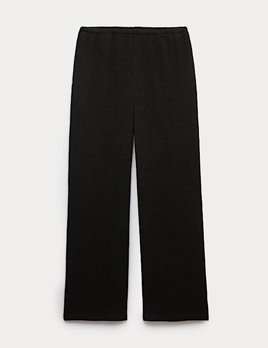 Brushed Rib Wide Leg Trousers