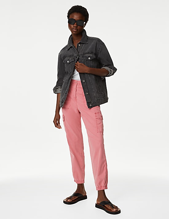 Lyocell Rich Cargo Tea Dyed Trousers
