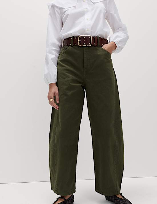 Pure Cotton Horseshoe Fit Trousers