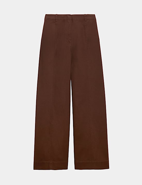 Hose aus reiner Baumwolle mit weitem Bein
