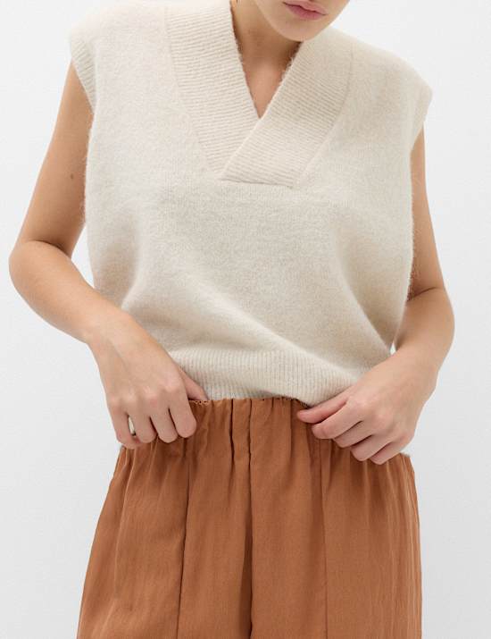 Lyocell Rich Elasticated Waist Wide Leg Trousers