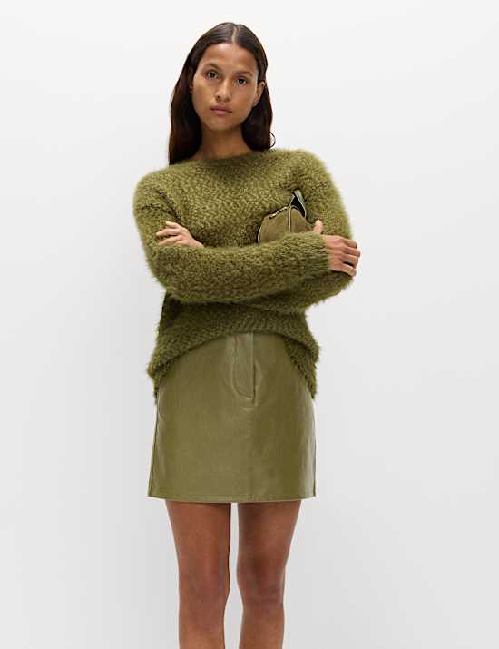 Faux Leather Mini Skirt