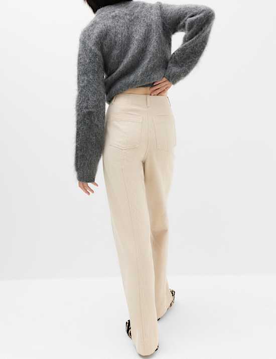 Pure Cotton Wide Leg Trousers